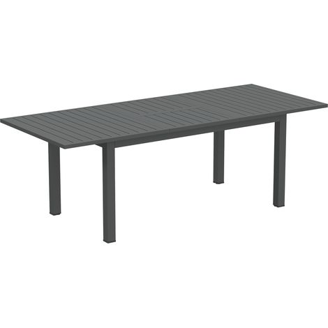 Table jardin extensible aluminium 160/220x90 cm résistante intempéries balcon terrasse buffet camping 6-8 gris