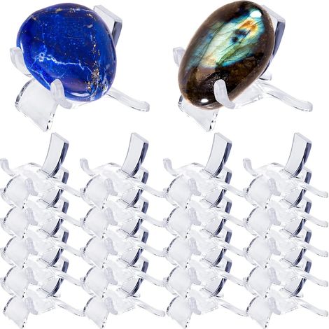 Lot de 20 présentoirs en acrylique pour petits objets de collection - Présentoir en plastique transparent pour exposer des géodes - Agate minérale (1/5)