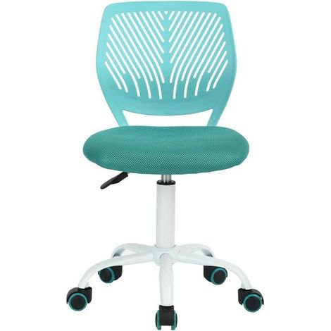 Verstellbarer Bürostuhl Stoff Aqua - Drehstuhl ohne Arm (1/5)