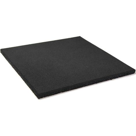 JARDIN202 - Pack Entrena - Loseta de caucho 1x1m Negra Maciza Profesional 20mm  x10 losetas -