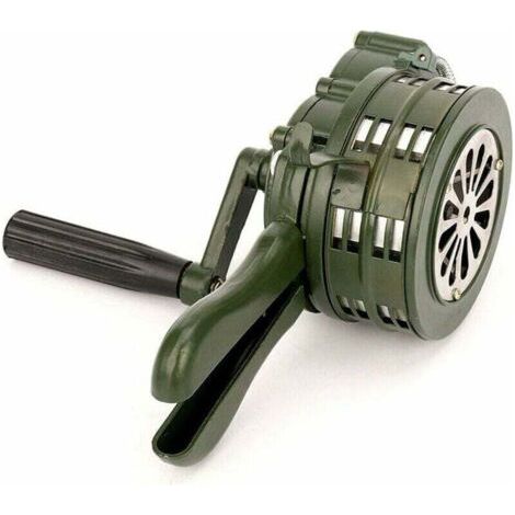 Main Crank Klaxon Sirène Portable 110dB Manuel Actionné Métal Alarme Air Raid Urgence Sécurité Alarme (1/4)