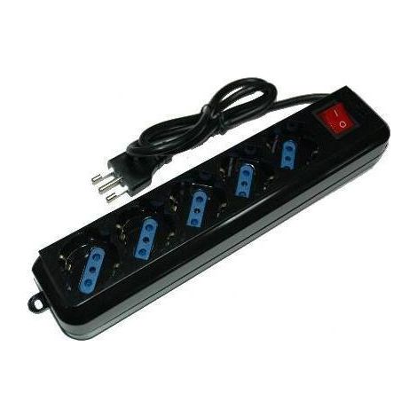 Nilox Multipresa 5 prese Spina Italiana Tripolare 10 Ampere con Interrutore Nero (1/2)