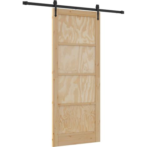 Maison Exclusive - Schiebetür ORKDAL Natürlich und Schwarz 86 x 2