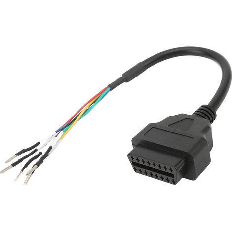 Connecteur OBD2 femelle 16 broches, câble de diagnostic K-Ligne CAN, pigtail testeur, fil de dérivation pour voiture (1/5)