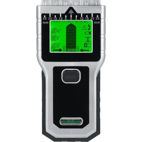 Detector de paredes, escáner de paredes 7 en 1, detector de paredes multifuncional — Detecta madera, metal y cables de corriente alterna (Plateado)