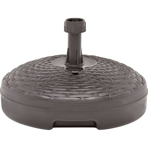 INLIFE Socle de parasol rempli de sable/d'eau 20 L Marron Plastique (1/5)