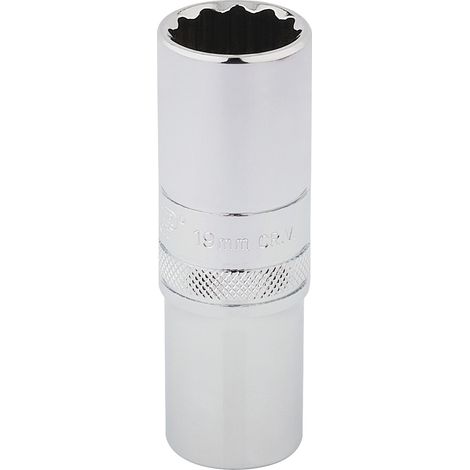 Draper 19mm Deep Socket for 1/2" Square Drive – Metric Polished Chrome Deep Socket (Part No. 33772) (1/5)