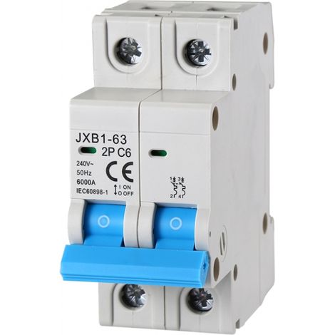 gloca Automatischer Leitungsschutzschalter 2P 6A 220V 6KA 2 Module DIN C6