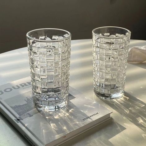 400 ml geprägtes Glas für Säfte, Kaffee und Kaltgetränke, für den Heimgebrauch (1/5)