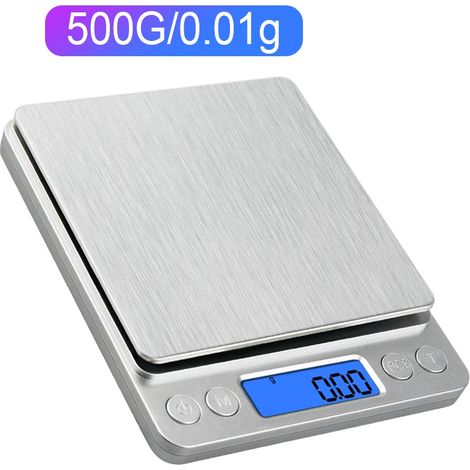 Balance de bijouterie portable 500 g/0,01 g, balance à affichage numérique 3 kg/0,1 g, balance électronique de cuisine, balance de table personnelle, balance de cuisine alimentaire-AquaForge (1/5)