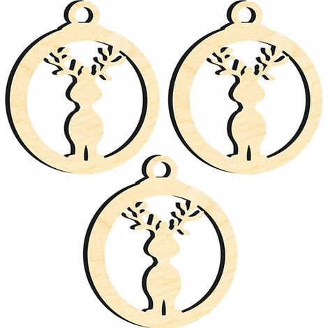DECORAZIONI IN LEGNO PER ALBERO DI NATALE Z61 3 pz. (1/3)