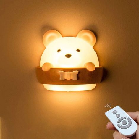 Veilleuse pour enfants, veilleuse pour enfants ours, veilleuse portable rechargeable par USB, veilleuse pour chambre de bébé pour lire, dormir et se détendre (1/5)