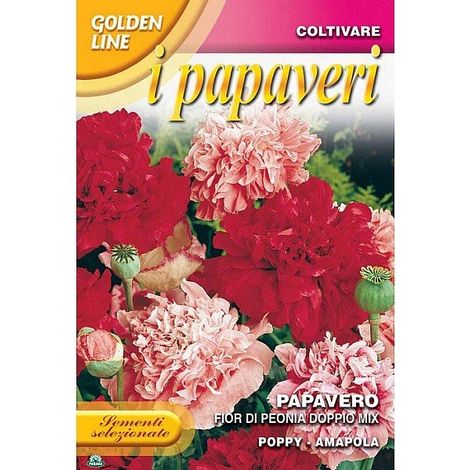SEMENTI DI PAPAVERO FIOR DI PEONIA DOPPIO MIX orto giardino semi seeds fiori