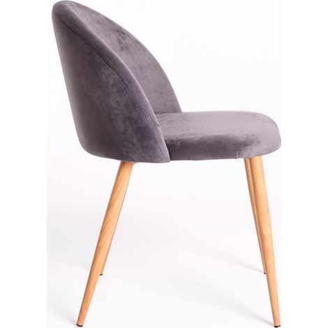 Packs Sillas Comedor - Pack 4 Sillas Vint Terciopelo - Gris oscuro