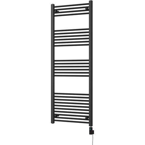 Zennor - Black Electric Towel Rail H1600mm x W600mm Straight 800w Thermostatic WIFI (1/3)