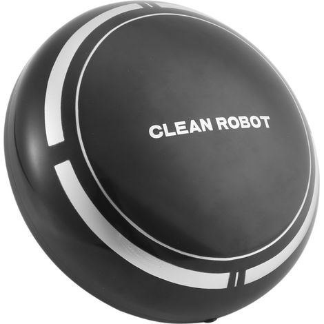 Nettoyeur de sols robotisé intelligent et automatique rechargeable par USB, aspirateur de poussière noir (1/5)