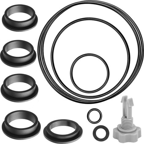 Kit di riparazione e sostituzione della guarnizione di tenuta per pompe filtro a sabbia Intex, comprensivo di valvola di sfiato e O-ring (nero). (1/5)