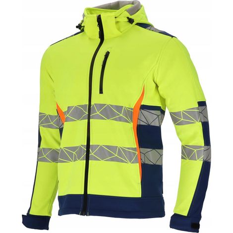 Giacca softshell ad alta visibilità, gialla e blu, "XL", CE, lahti (1/3)