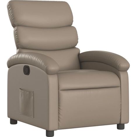 Chaise longue en cuir synthétique couleur cappuccino – Canapé relax design moderne pour salon ou chambre, dossier inclinable et repose-pieds réglable (1/5)