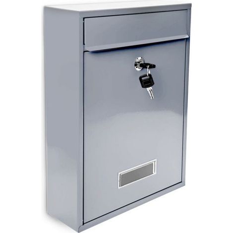 Boîte Aux Lettres - Métal Laqué - 35x26 5x8 5 Cm - Fente 5x22 Cm - Rouge Blanc Argenté Noir - 1 Pièce (1/4)