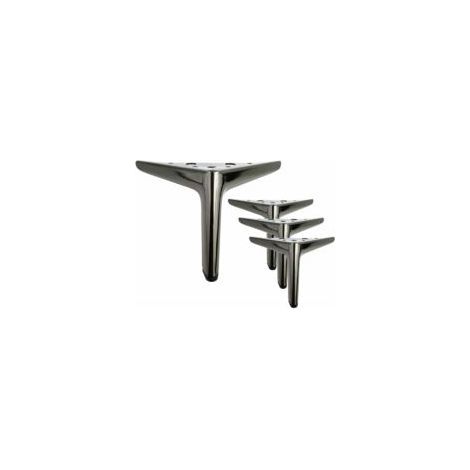 Lot de 4 pieds de meuble triangulaires noirs en titane de 12 cm, finition polie galvanisée, adaptés aux armoires, canapés, tables basses, meubles TV et autres meubles. (1/5)
