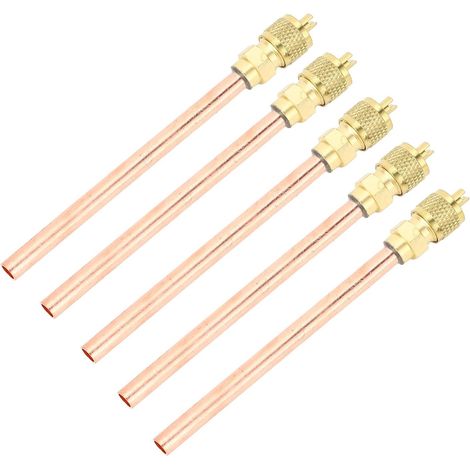 Clapet Anti-Retour Climatisation - Lot de 5 - Laiton et Cuivre - Vanne d'Accès Réfrigérant - Maintenance R22 R12 - Raccord 7/16 (1/5)