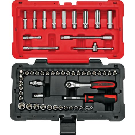 KS Tools - Coffret de douilles et accessoires ULTIMATE 12 pans - 1/4'', 54 pièces - 922.0655 (1/2)