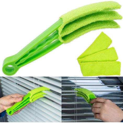Brosse de nettoyage pour stores, persiennes et lamelles - Lot de 1 + 1 c
