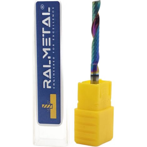Vollhartmetall-Fräser, 1 Schneide, für PVC, 3,175 x 22 x 45 mm, 55 HRC, DLC-beschichtet