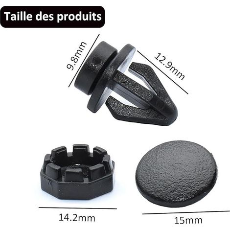 Lot de 2 Clip Fixation Plage Arriere, Clips de Tablette de Rechange 799161KA2A, Supports de Fixation de Bagages Arrière Compatible avec Nissan juke 2010-2014 (Noir) (1/5)