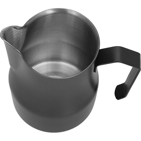 Mousseur à lait, cuiseur vapeur pour café, acier inoxydable 304, tasse à mousseur à lait, bec verseur oléocréneau, noir, 450 ml (1/5)