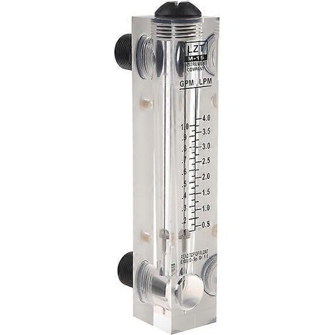 Débitmètre d'eau à panneau, bouton réglable noir, 0,1-1 GPM, LZM-15 (1/4)