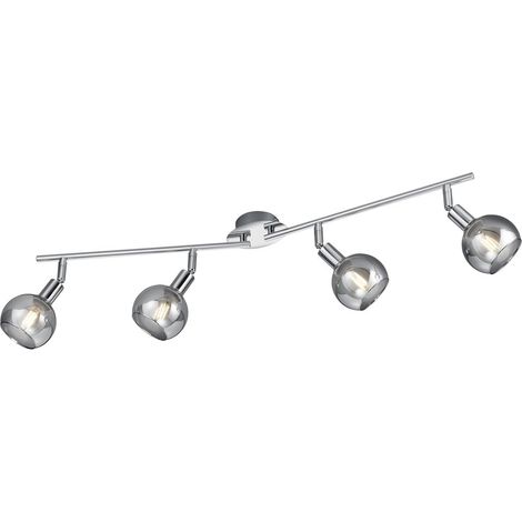 Spot Plafonnier Brest Chrome 4 Verres Fumés Trio Lighting (1/3)