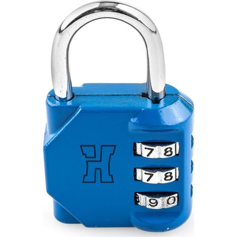 Lucchetto a combinazione 3 numeri 30mm blu