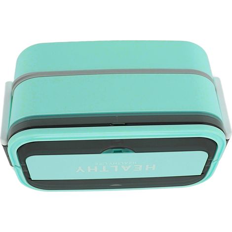 Doppellagige Bento-Box mit Fächern, Edelstahl 316, tragbare Lunchbox mit Besteck für Arbeit, Schule und Büro, 1400 ml, Grün (1/5)