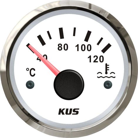 Misuratore di temperatura dell'acqua impermeabile 40-120℃ con retroilluminazione 12V/24V 52mm Bianco