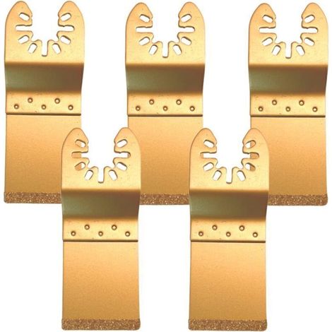 Lame de scie diamantée oscillante universelle 5 pièces pour multi-outils – découpe précise de carrelage, béton, plâtre et bois (1/5)
