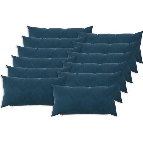 Kissenbezug 12 pcs HEERLEN Blau 40 x 80 cm Samt vidaXL (1/5)