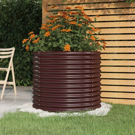 Jardinière de jardin Acier enduit de poudre 80x80x68 cm Marron (1/4)