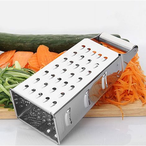 Râpe Boîte 4 Faces - Acier Inoxydable - Pour Fromage Carotte Légumes - Coupe Râpe Fine Moyenne Grossière - 21,5 x 8,5 cm - 1 Pièce (1/5)