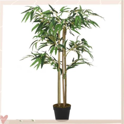 Bambou artificiel - VINGVO - 358976 - 120 cm - 760 feuilles - Vert (1/4)