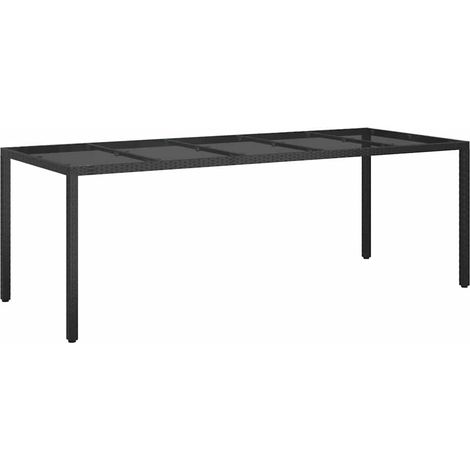 vidaXL Tavolo da Giardino Nero Puro 250 x 100 x 75 cm polyrattan