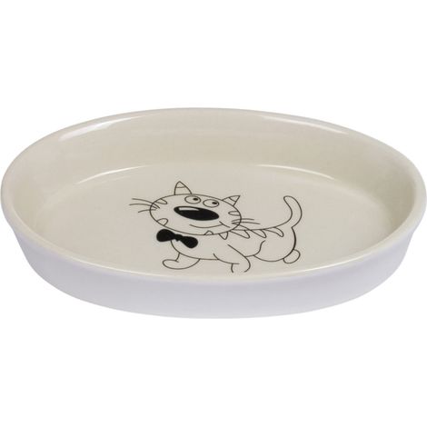 Nobby Katzennapf Keramik oval Ø 17 cm - 120 ml creme-beige Katzennäpfe