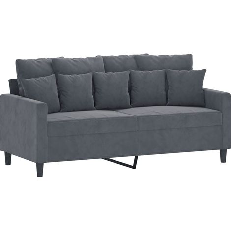 Canapé à 2 places,Sofa pour Salon,Banquette Gris foncé 140 cm Velours CFW414148 (1/5)
