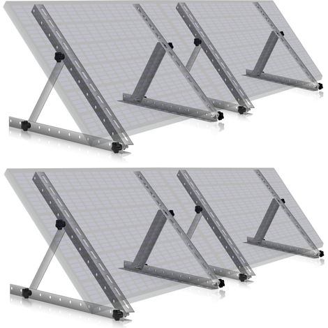 Zelsius Juego universal de soportes, módulos solares, ángulo ajustable 0 a 90° Barra soporte 56 cm