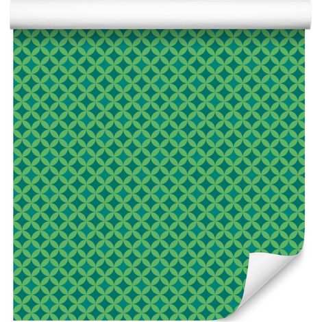 Papel pintado con diseño de rombos verdes y de hierba marina para salón y dormitorio, 50x1000 cm. (1/5)