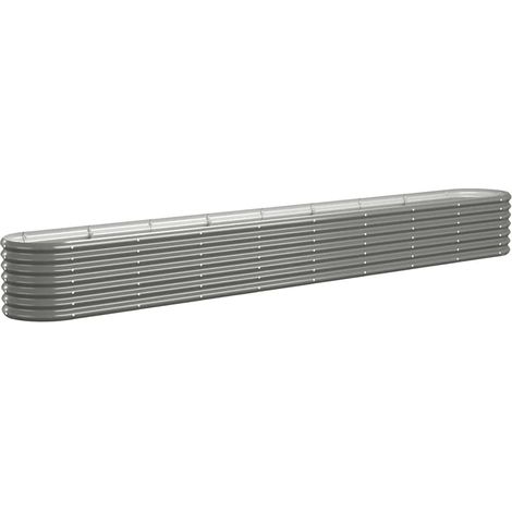 Hochbeet Verzinkter Stahl 332x40x36 cm Grau vidaXL