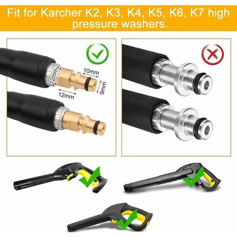 Tuyau de rechange 6m pour nettoyeurs haute pression K2-K7, raccord rapide (1/3)