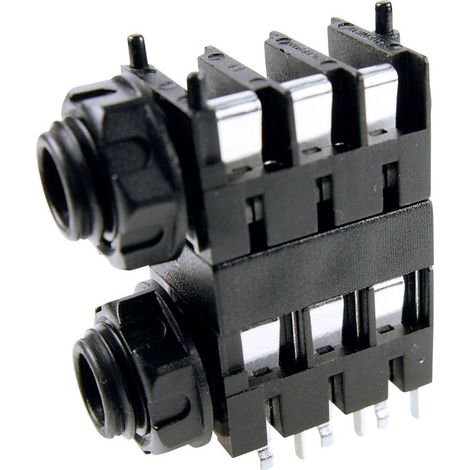 Jack 6.35 mm embase femelle horizontale Cliff FCR1124 Nombre de pôles: 3 stéréo bleu 1 pc(s) (1/2)