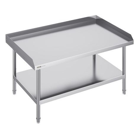Arbeitstisch Edelstahl, gewerblicher Arbeitstisch zur Lebensmittelzubereitung, 3-seitiger Spritzschutz, 762 x 1219 x 660 mm 689 kg Tragfähigkeit, mit einstellbarer Höhe für Restaurants (1/5)